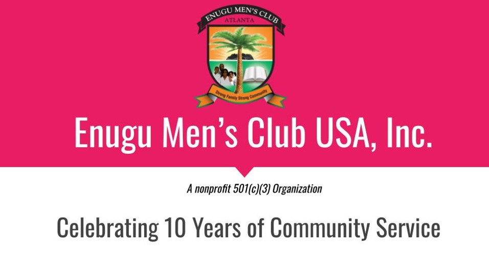 Enugu men's club 10th anniversary banner